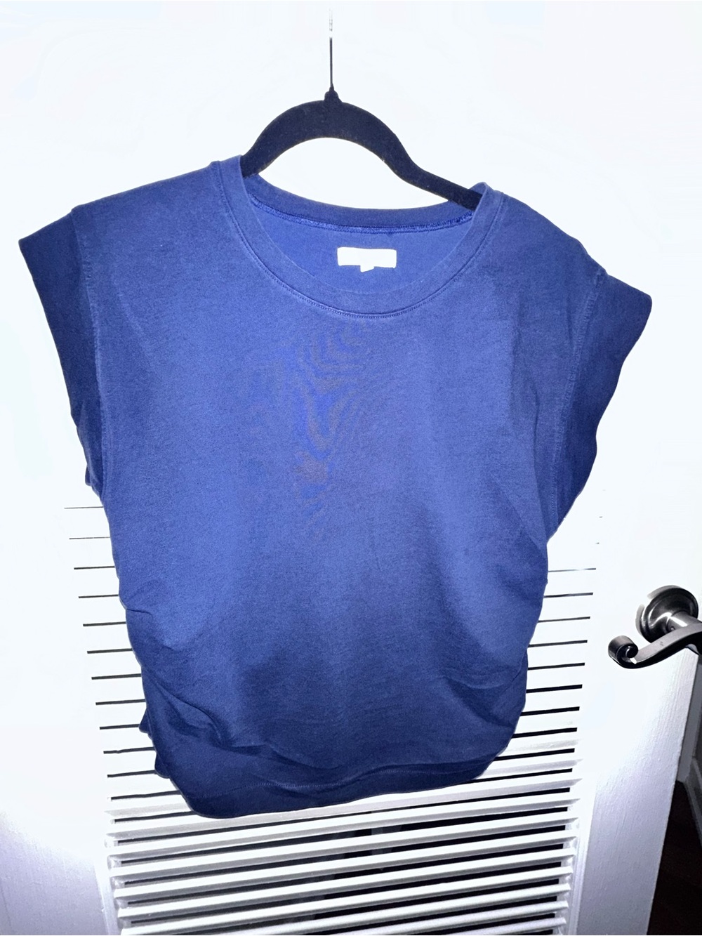 Madewell Sleeveless Navy Women's Knit Top - Classic Crew Neck